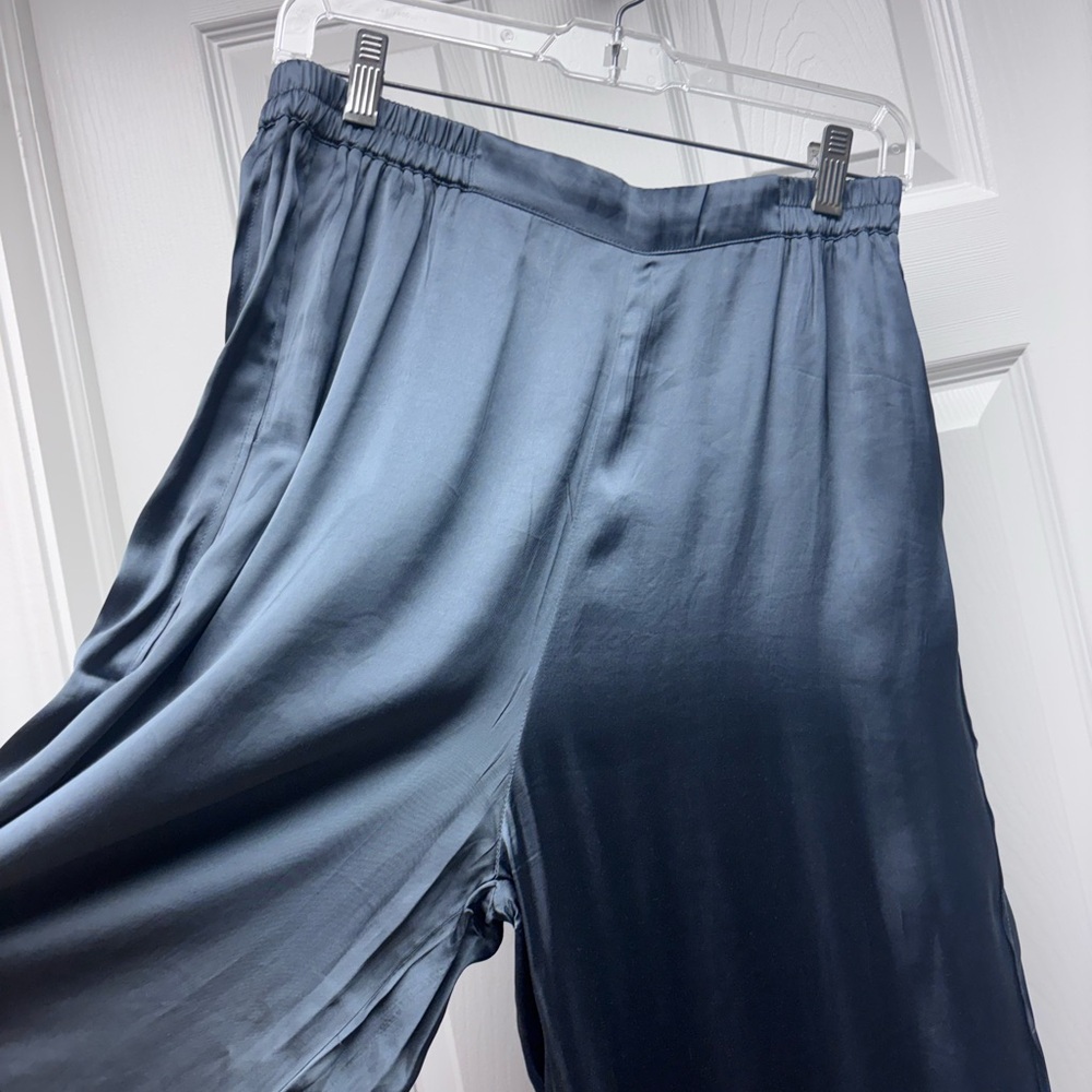 Noctur Flowy Navy/Black Wide Leg Pants | Women’s M - Picture 6 of 10